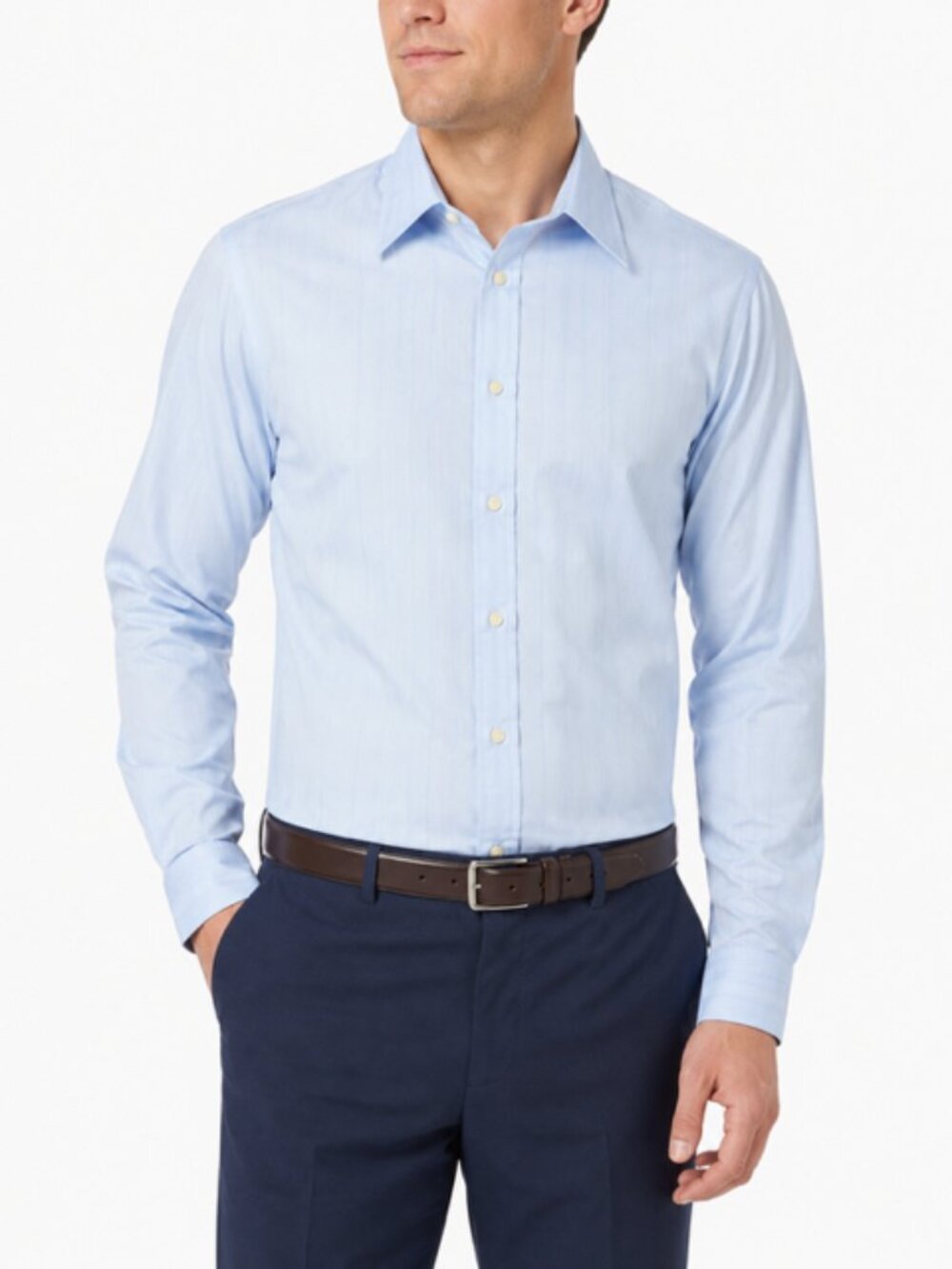 Vintage Yves Saint Laurent YSL Men’s Dress Shirt 16 32/33 Blue Monogram